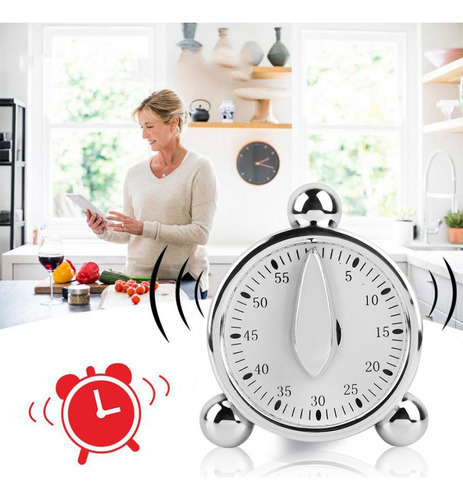 Para Temporizador Mecánico De Cocina De 60 Minutos,