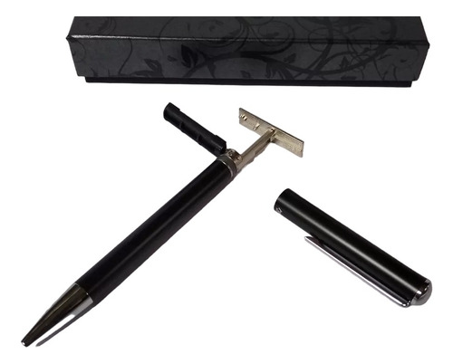 Bolígrafo Con Sello Heri Classic Made In Germany Tinta Azul Exterior Negro (3102)