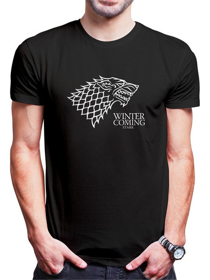 Camiseta Negra Manga Corta Stark Winter is Coming 