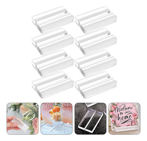Soporte De Oficina Con Base Acrílica Para Tarjetas, 8 Unidad