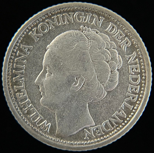 Curazao, 1/4 Gulden, 1944. Plata. Il Guerra. Guillermina. Vf