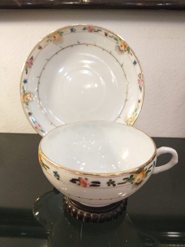 Antigua Taza De Té Porcelana Nippon Pintada A Mano