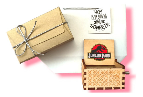 Cajita Musical Jurassic Park + Estuche + Lettering 