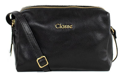 Bolsa Classe Couro Transversal Feminina 2870 Cb01 Preta