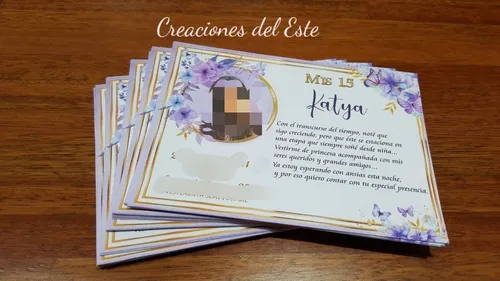Invitaciones Tarjetas 15 Años Personalizadasx 5 Unidades