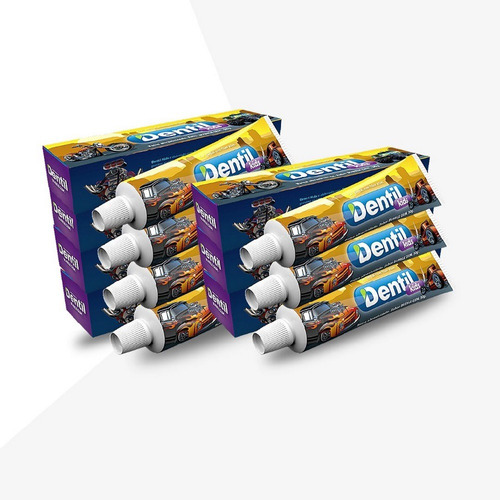 Kit Com 12 Gel Dental Dentil Kids Bubble Gum Vegano 50g