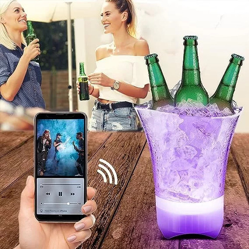 Hielera Parlante Cubetera Led Bluetooth Grande 7lts Portatil