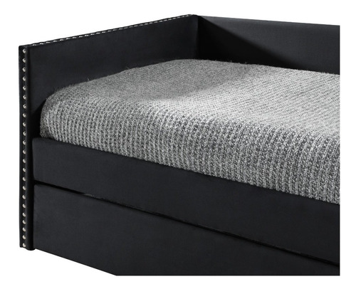 Daybed Sadie, Cama Estilo Sofá Negro, Cama Canguro Elegante