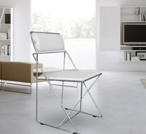 Silla Cuero Sintetico Cromo Respaldo Movil Outlet