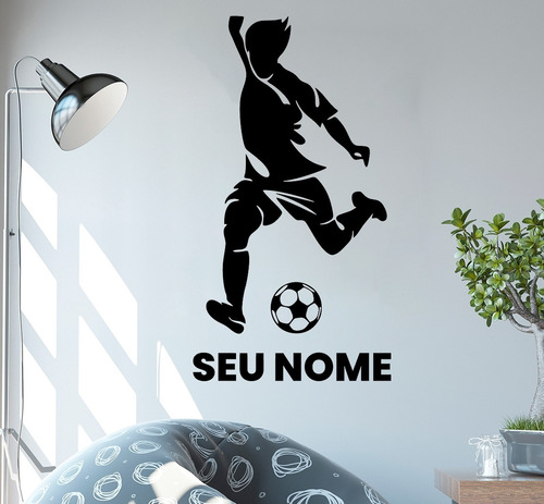 Adesivo De Parede - Futebol Personalizado Esporte Bola Game