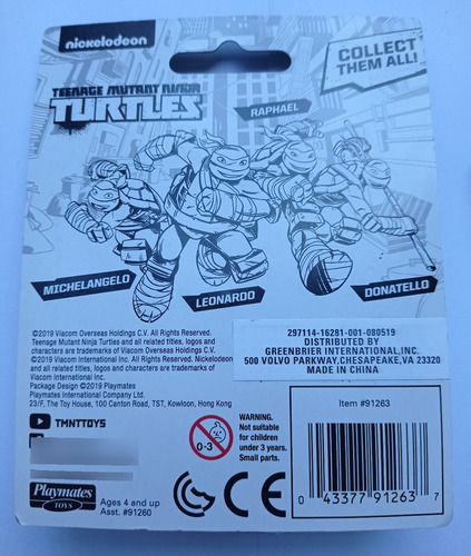 Miniatura Michelangelo 2019 Tmnt Playmates Nickelodeon Ninja (Usado)