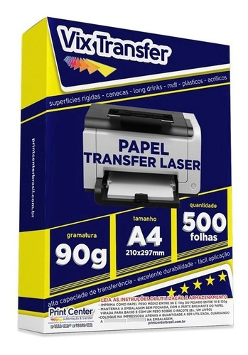 Transfer Laser 90g - Pacote C/ 500 Folhas