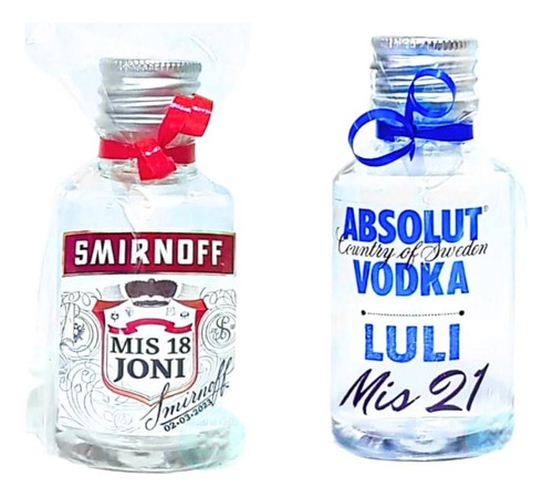 30 Souvenirs Temáticos Personalizados Miniatura De Vodka 