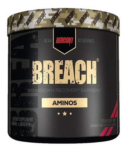 Redcon1 Breach Aminos Post-workout Bcaas 30 Servicios Sabor Strawberry Kiwi