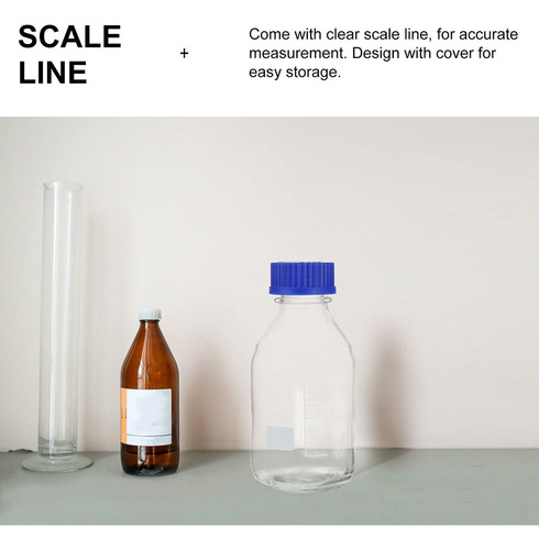 Muestra De Botella De Vidrio Reactivo De 500 Ml Para Líquido