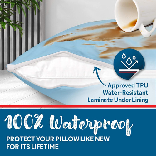 Protector De Almohada Impermeable Guardmax Azul Tamaño