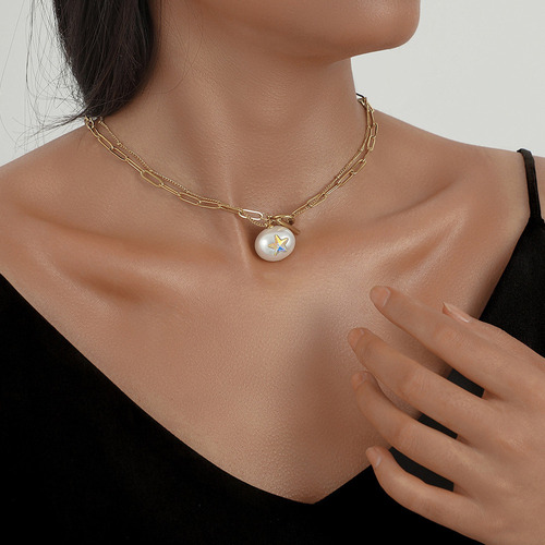 / Collar De Acero Inoxidable Con Forma De Estrella De