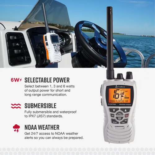 Cobra Mr Hh350 Flt Radio Vhf Flotante De Mano 6 Vatios