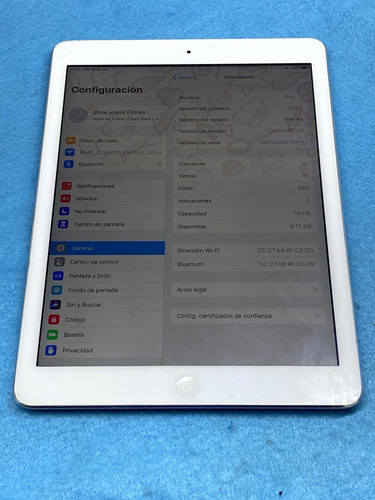 iPad Air 16g A1474 Funcionando, Detalles Que No Afectan