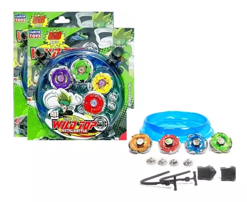 Beyblade Metal Blay Blade Com Lançador Tornado Led KIT COM 4