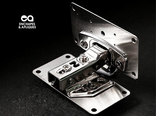 Imagen 4 de 7 de Placa Platina Reparación Puerta Bisagra Pack X 4unid+tornill