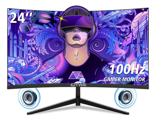 Monitor Gamer Curvo Pc Hdmi 2.0 LED 100 Hz 24 pulgadas FHD 6 W Bocinas Iotwe XSQXK1