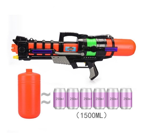 Imagen 3 de 6 de Pistola De Agua Grande 60cm Big Watergun 1500 Ml Juguete