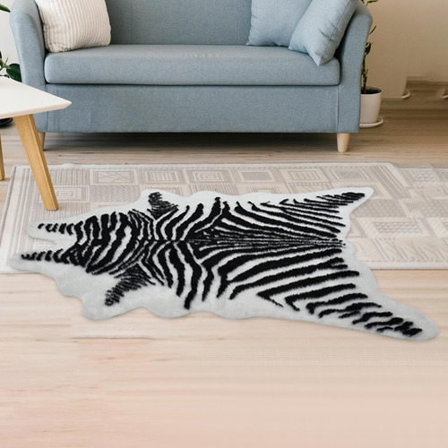 Alfombra Con Estampado De Cebra De Imitación, 1,6 X 1,2 M