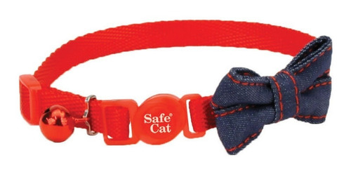 Collar Adornos Gato Coastal Safe Cat Fashion Rojo Corbatín