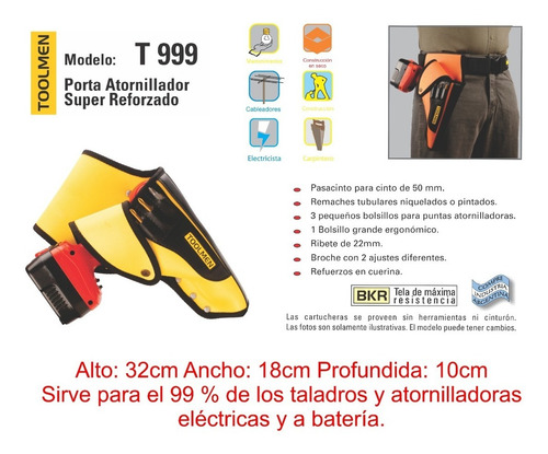 Imagen 3 de 8 de Cinturon Porta Herramientas Toolmen T900 Raptor + T72 + T999