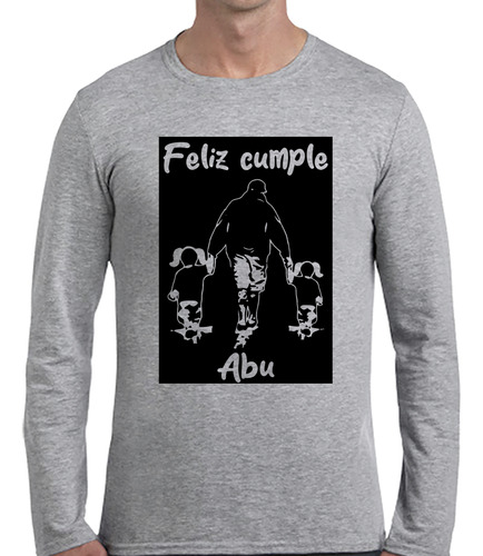 Remera Hombre Ml Feliz Cumple Abu Diseño Agregale El Club