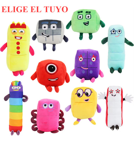 Peluche Numberblocks® 10 Diversos Numeros Para Elegir