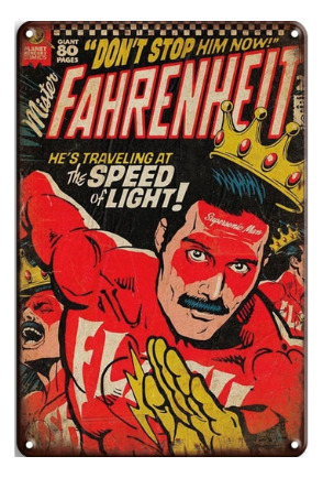 Retroshop Vinilo Decorativo Freddy Mercury 30cm X 40cm Rojo