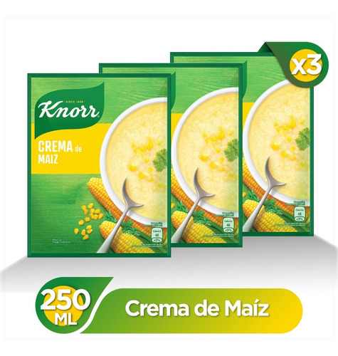 Crema De Maíz 60 Gr / 250 Ml 3 Unidades Knorr