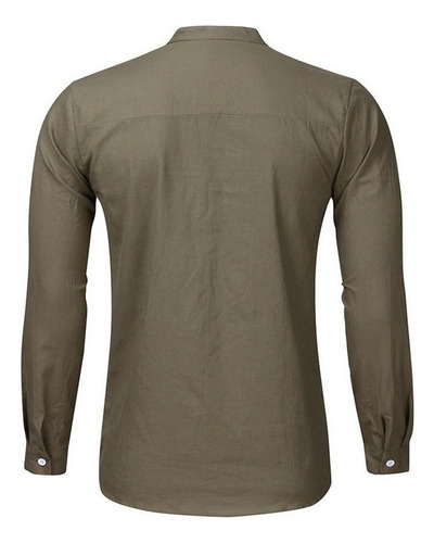 Camisa De Algodón Y Lino Para Hombre, Camiseta Suelta De Man