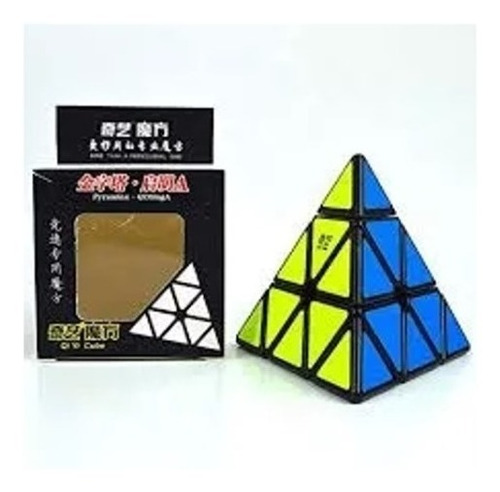 Cubo Rubik Qiyi Qiming Pyraminx 3x3 Piramide Fondo Negro