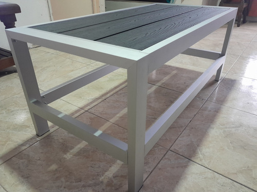 Mesa Ratona De Aluminio Anodizado Y Wpc