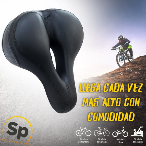 Imagen 10 de 10 de Asiento Para Bicicleta Negro C/reflejante New Century Vazher