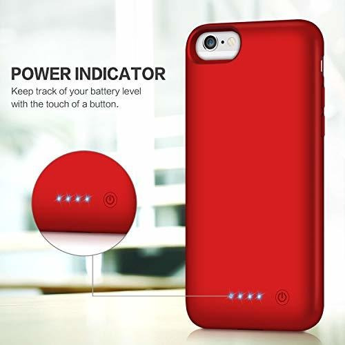 Estuche Bateria Para iPhone 6 7 8 Actualizada Portatil Rojo