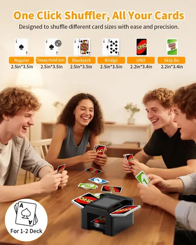 Barajador Automático De Cartas HOTUT – Recargable Con Batería De 2000 MAh, Modo Automático Y Manual, Silencioso, Para UNO, Póker Y Blackjack