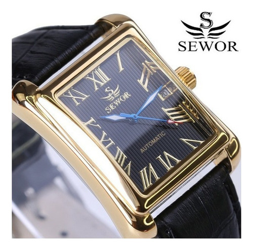 Nuevo Reloj Automático Retro Rectangular De Lujo Sewor