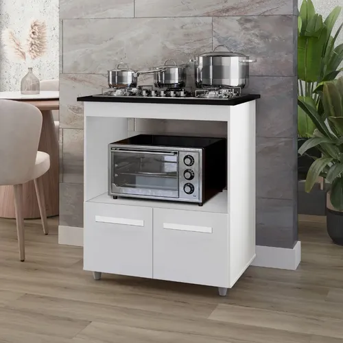 Balcão Cozinha Cooktop Elisa 4 E 5 Bocas Com Espaço P/ Forno
