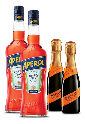 Combo 2 Aperol 750ml + 2 Mini Mionetto 200ml
