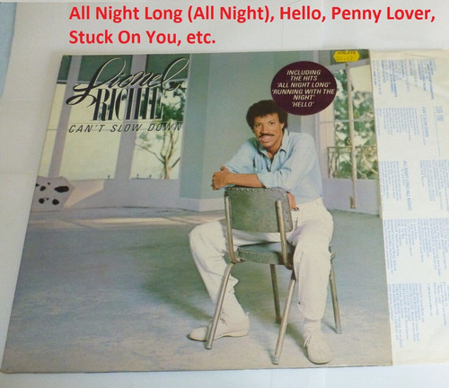 Vinilo Lionel Richie Can't Slow Down 1983 All Night Long