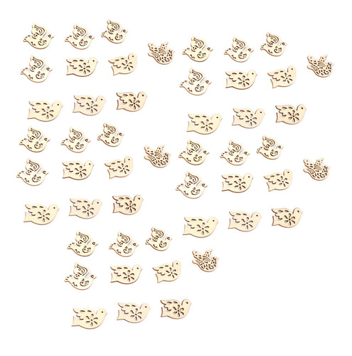 Pájaros De Madera, 50 Unidades, Láminas De Madera Huecas, 50