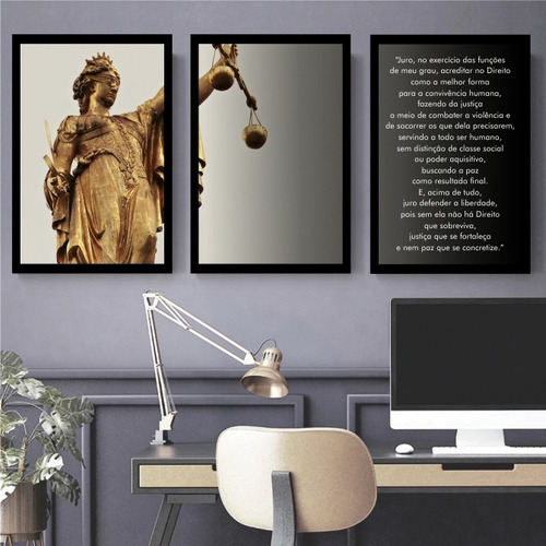 Quadro Decorativo Advocacia Direito Deusa Da Justiça Hall