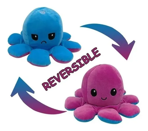 Peluche Pulpo Reversible Tik Tok Feliz Y Enojado Cuotas sin inter s