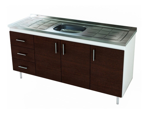Bajo Mesada 1,60 Mts Mueble De Cocina Sin Bacha Color Blanco