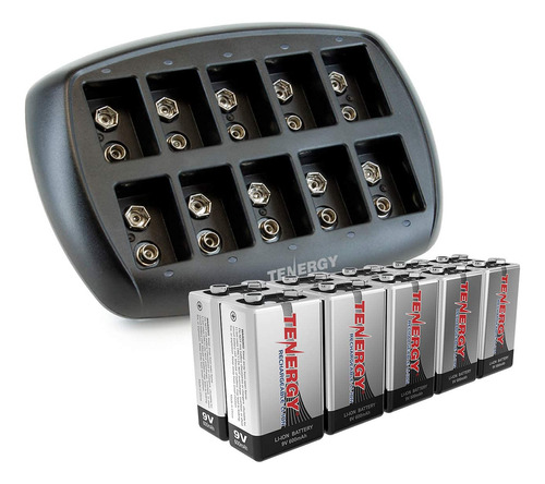 Tenergy Baterias 9v 600mah 10pcs Li-ion 9 Voltios Baterias R