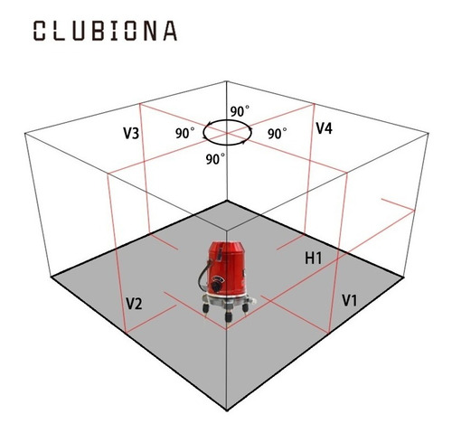 Nivel Láser Clubiona 5 Líneas Autonivelante + Estuche